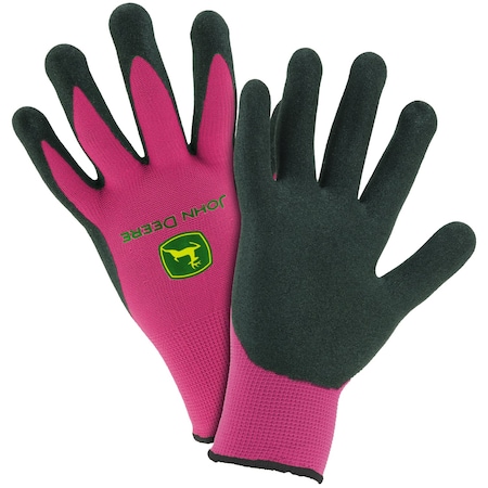 West Chester Protective Gear West Chester John Deere Women's Foam Palm Dipped Gloves Black/Pink L 1 pair JD00021-W